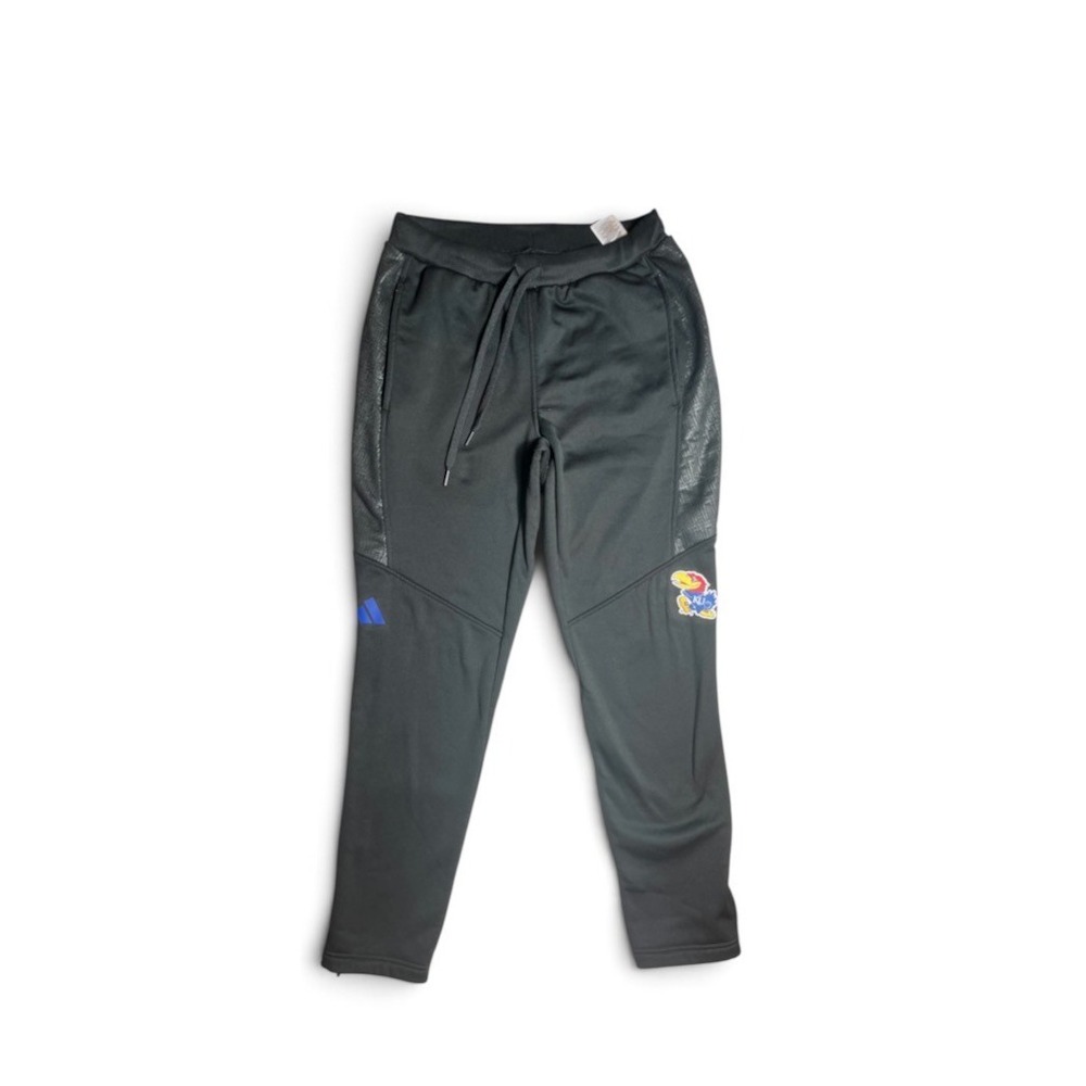 Adidas Mens Sz M Kansas Jayhawks Z.N.E Jogger Pants Zip Bottom Mascot Logo-2201